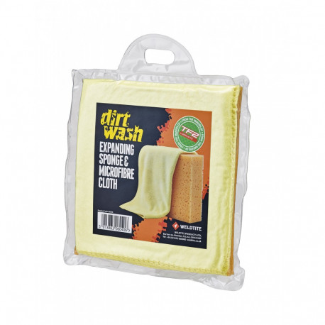 Набор Weldtite Expanding Sponge & Microfibre Cloth для чистки велосипеда (губка + салфетка)