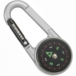 Munkees Munkees 3135 карабин Compass with Thermometer silver