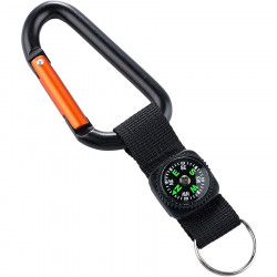 Munkees Munkees 3228 карабин 8 mm with strap, compass, keyring black