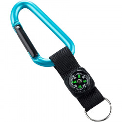 Munkees Munkees 3228 карабин 8 mm with strap, compass, keyring blue