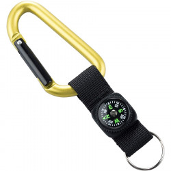 Munkees Munkees 3228 карабин 8 mm with strap, compass, keyring green