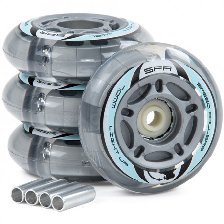 SFR Light Up Inline Wheels 72/82A (Grey)